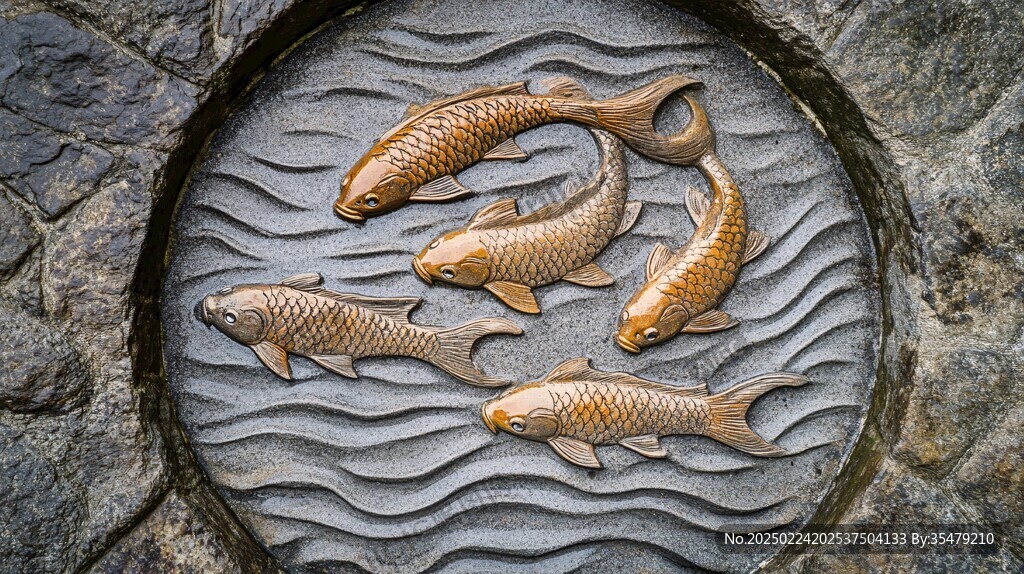 锦鲤浮雕