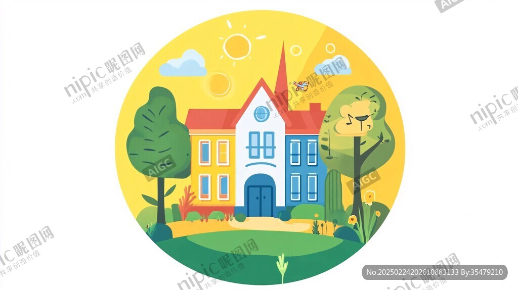 普林斯顿大学插画背景