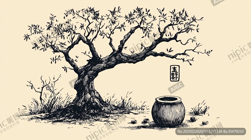 枣林手绘插画