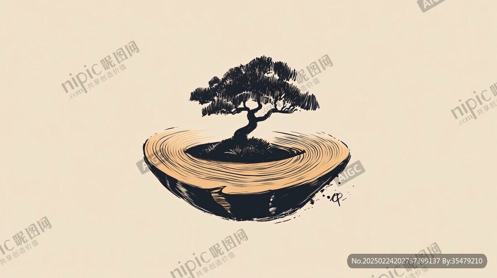 禅意禅字禅插画设计