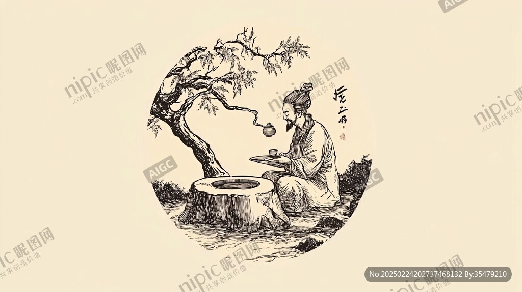 古树茶插画