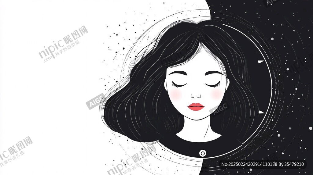简约美女插图
