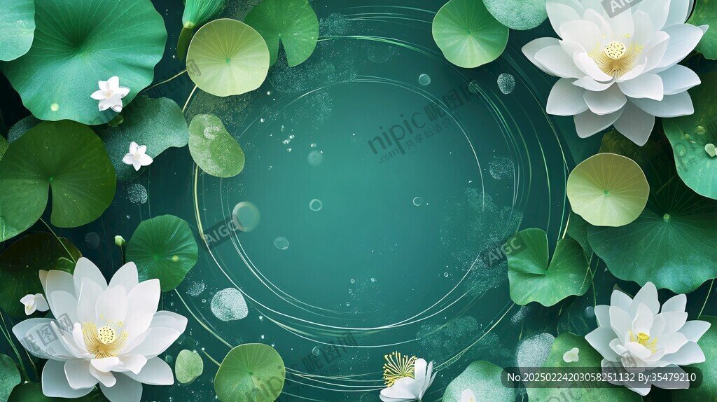 荷花海浪背景