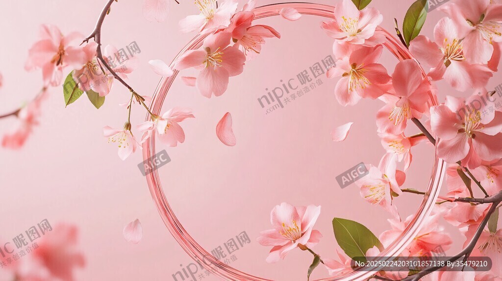 粉色新中式枝条花艺
