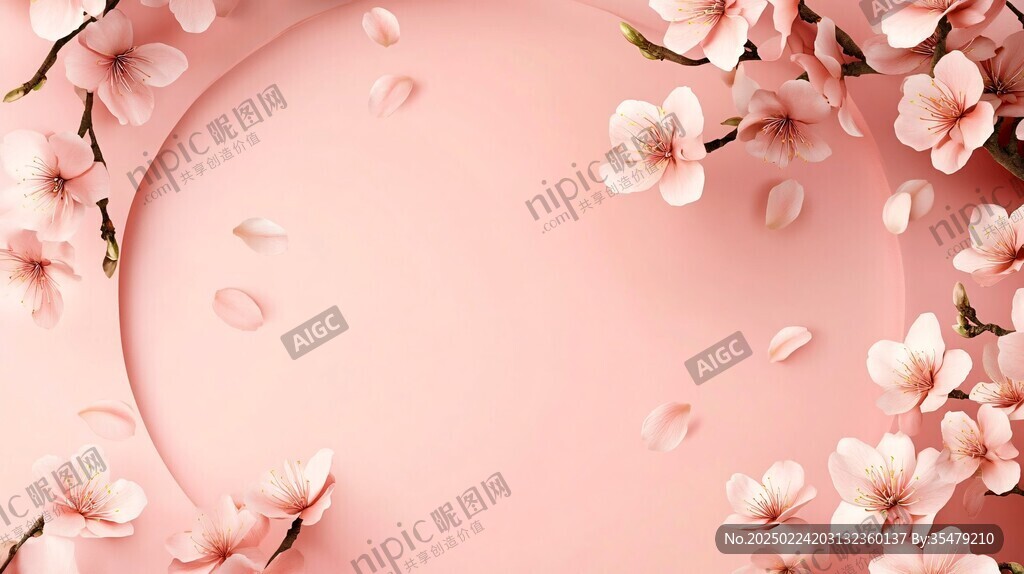 唯美花瓣创意桃花