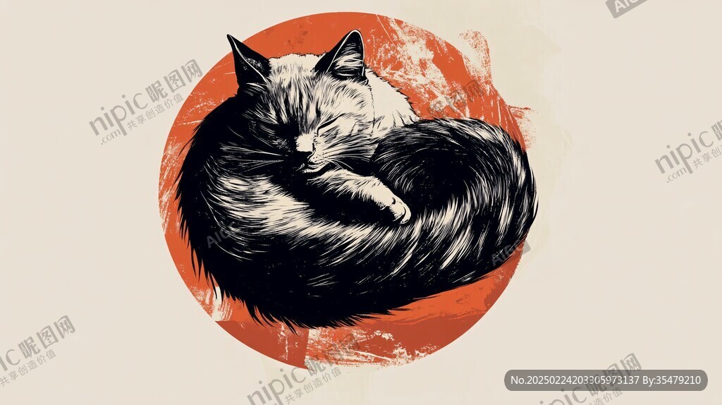 猫咪海报插画
