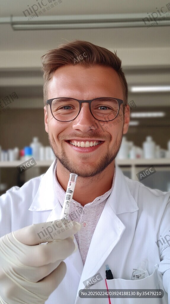戴眼镜的男性科学家