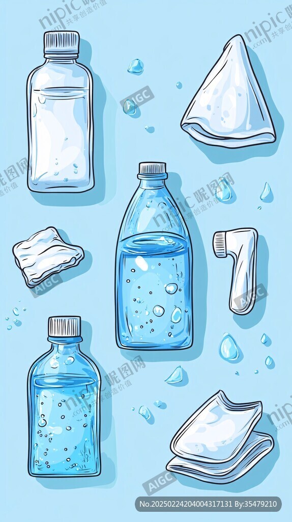 矿泉水插画