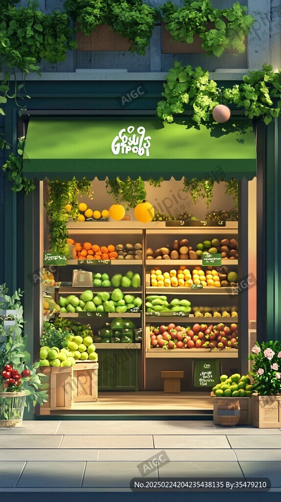 生鲜店插画