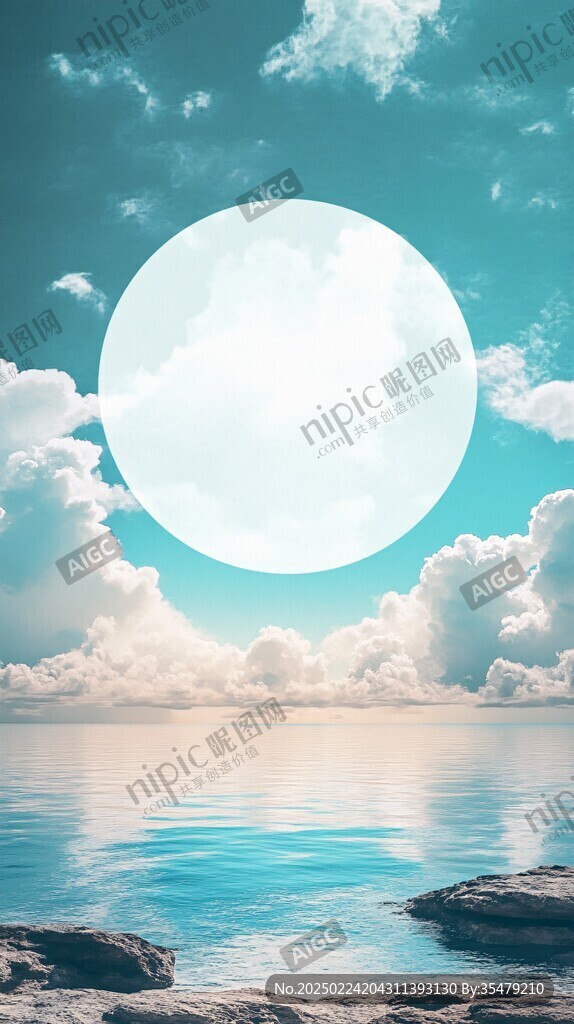 阳光海滩海边云海