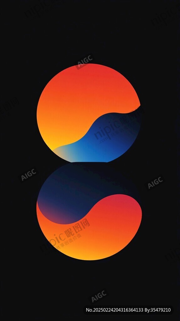 渐变插画logo