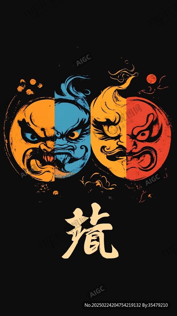 龙抬头对称简约