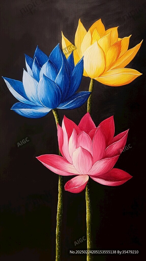 冷暖色莲花