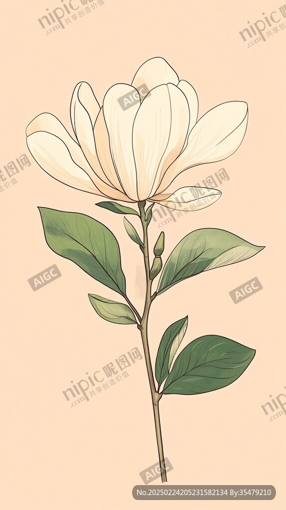 插画白芍