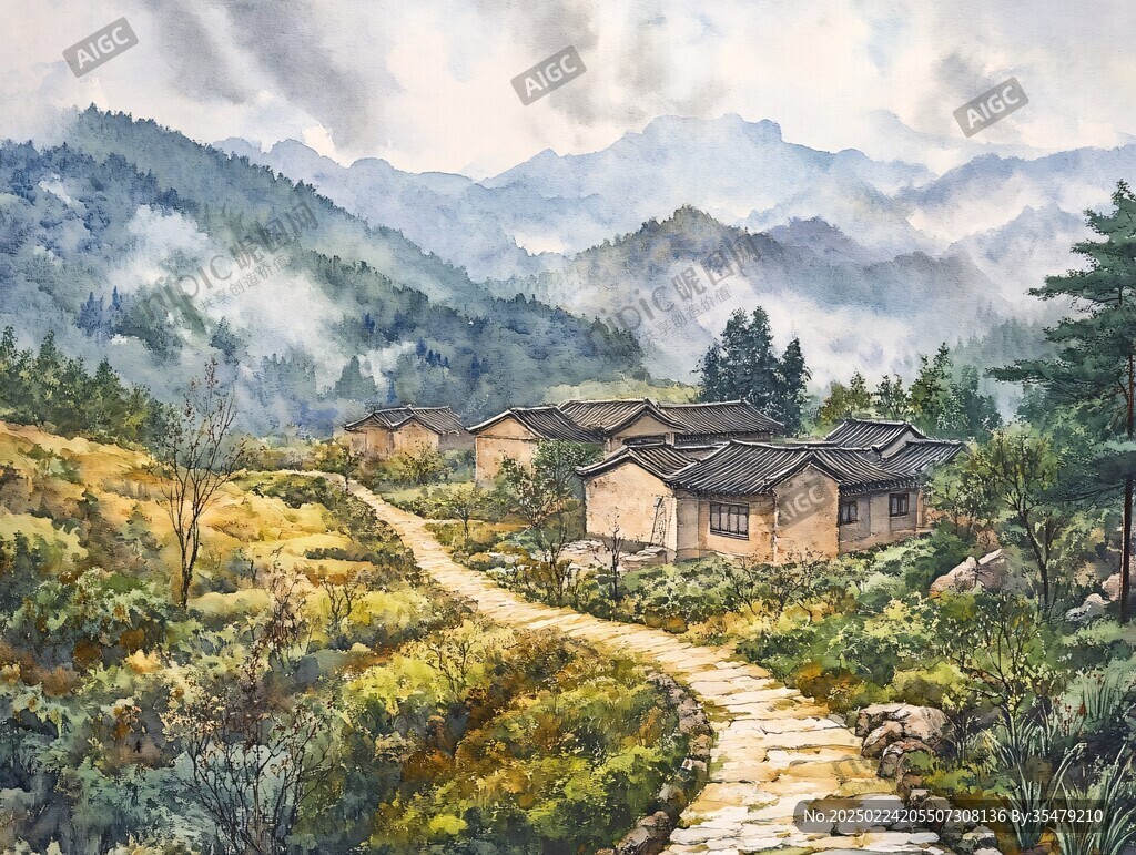 南方乡村油画