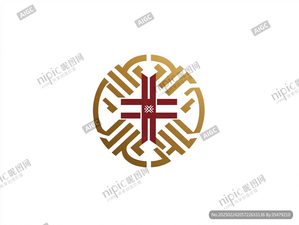 十字花纹标志logo