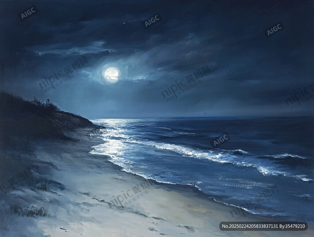月夜油画