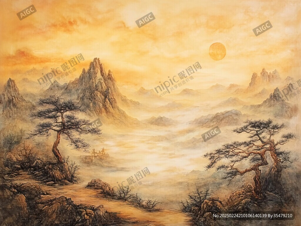 金光万丈美术绘画
