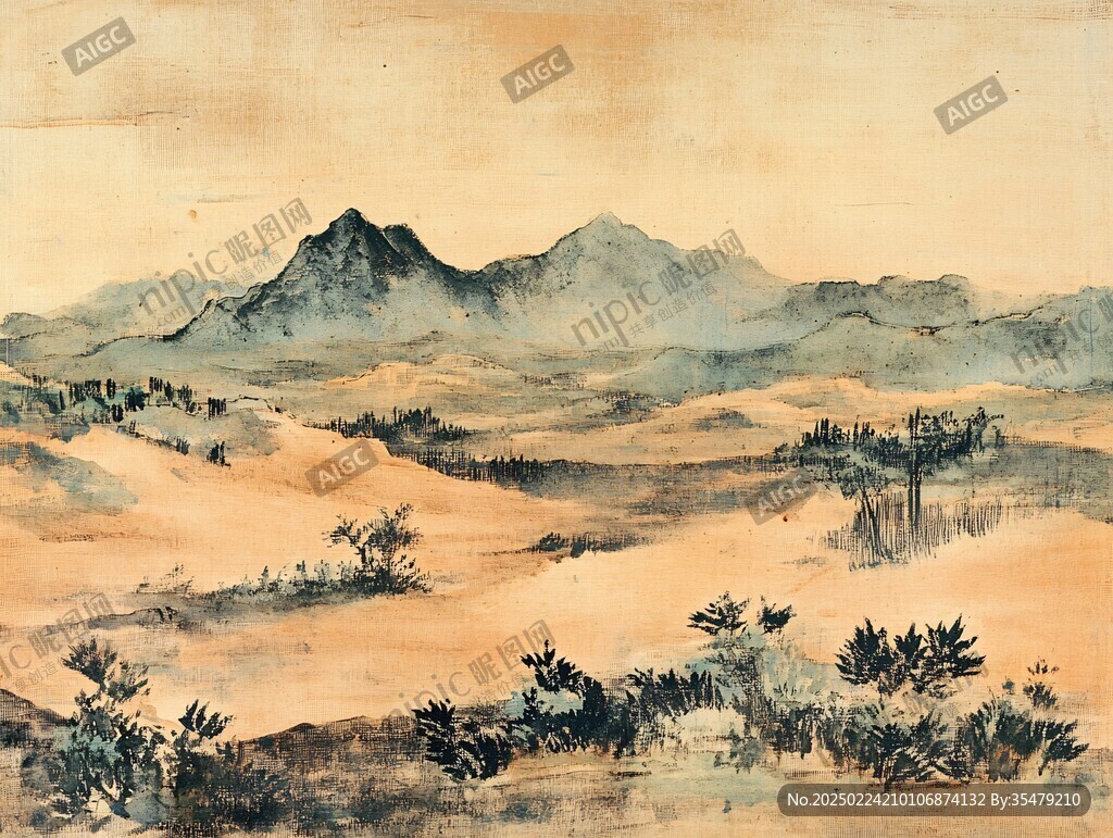 彩墨远山