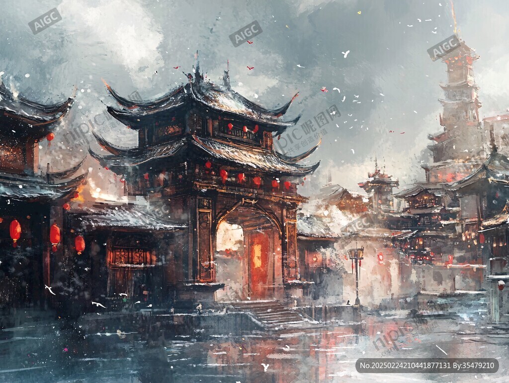 烟雨楼插画