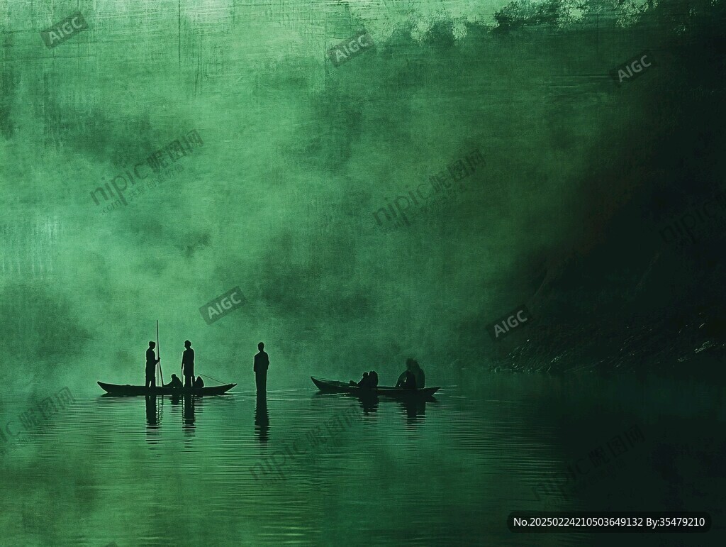水墨渔民