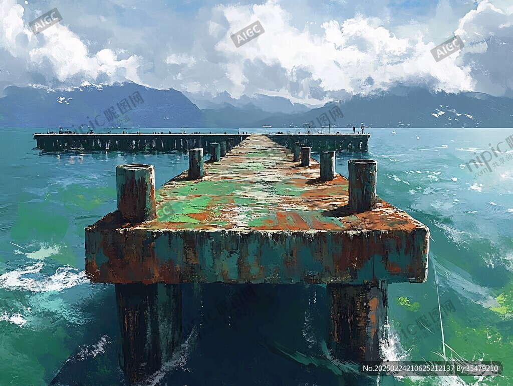 栈桥插画