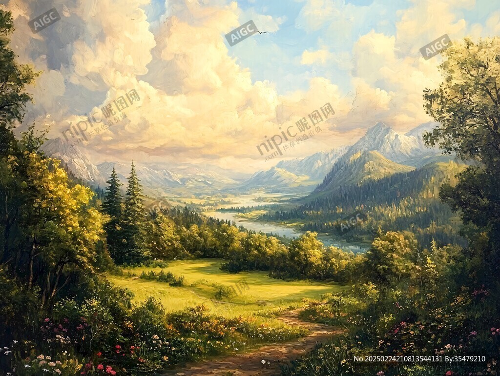 高清风景油画