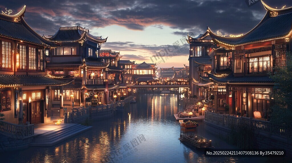 古代大运河繁华码头
