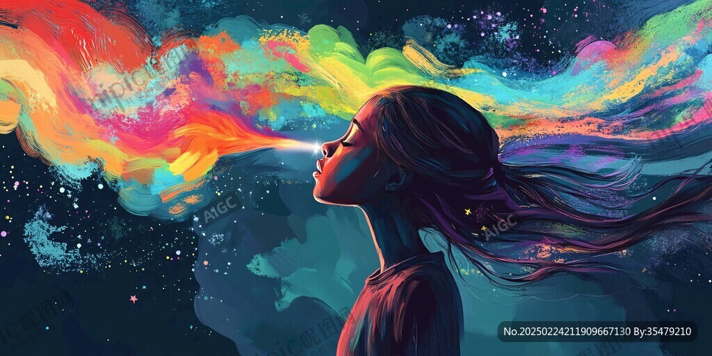 梦幻人物创意插画