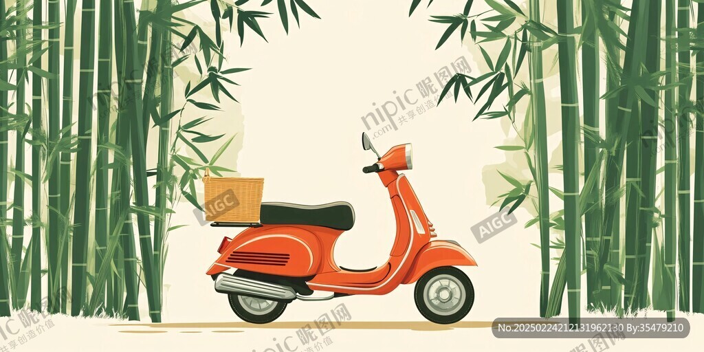 插画电动车