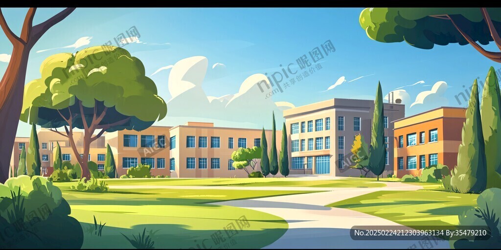 校园场景插画