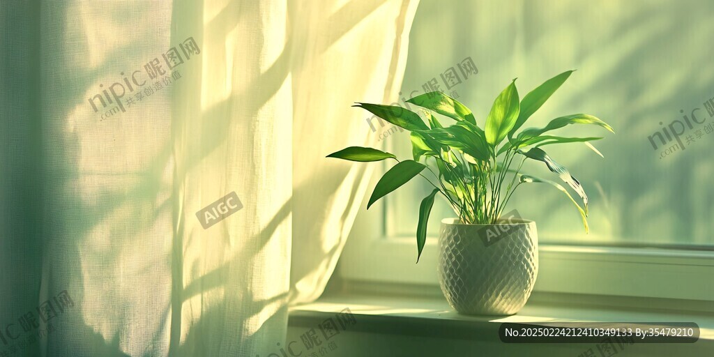 阳光植物窗台小绿植