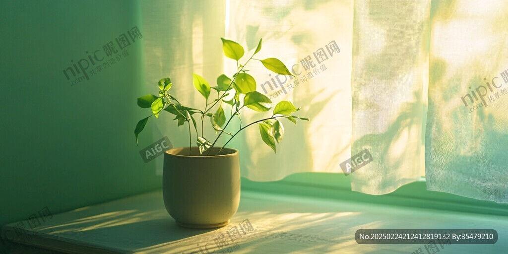 阳光植物窗台小绿植