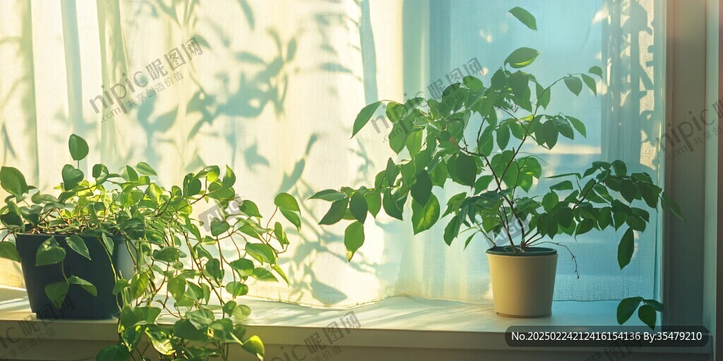 阳光植物窗台小绿植