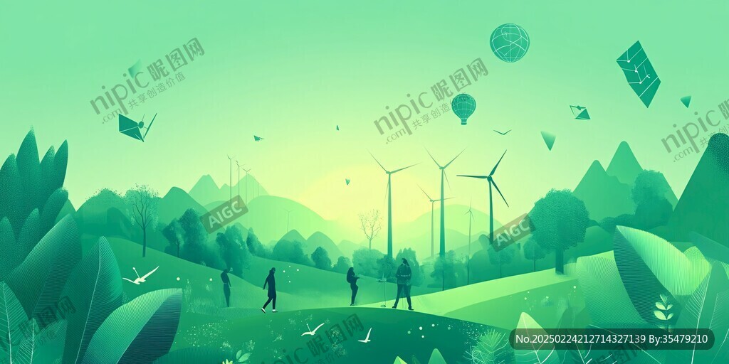 绿色生物健康出行背景