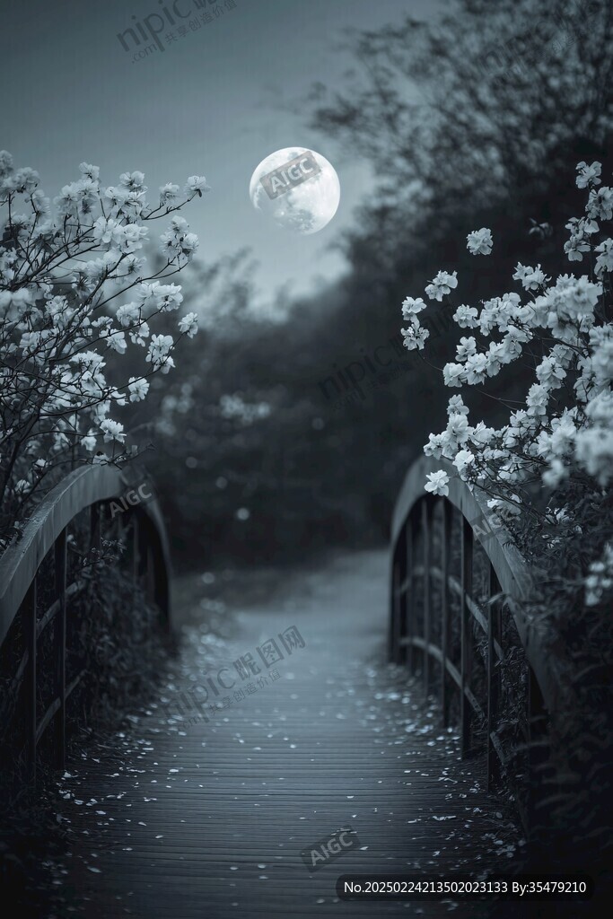 唯美月夜花