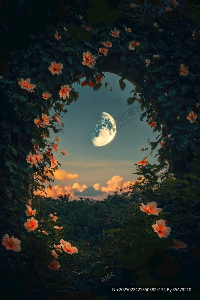 唯美月夜花