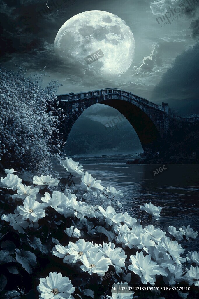 唯美月夜花