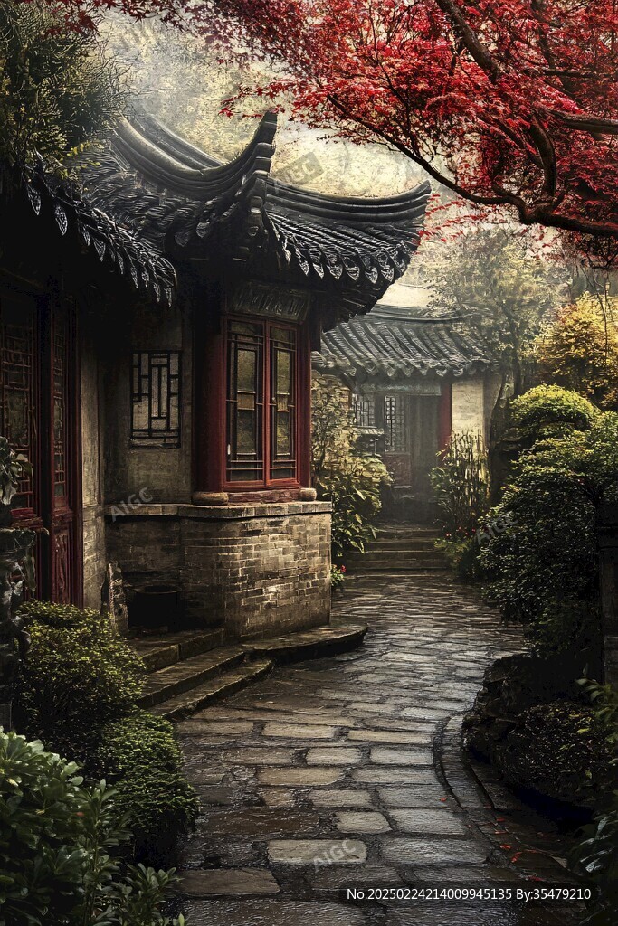 江南意境写真美景庭院