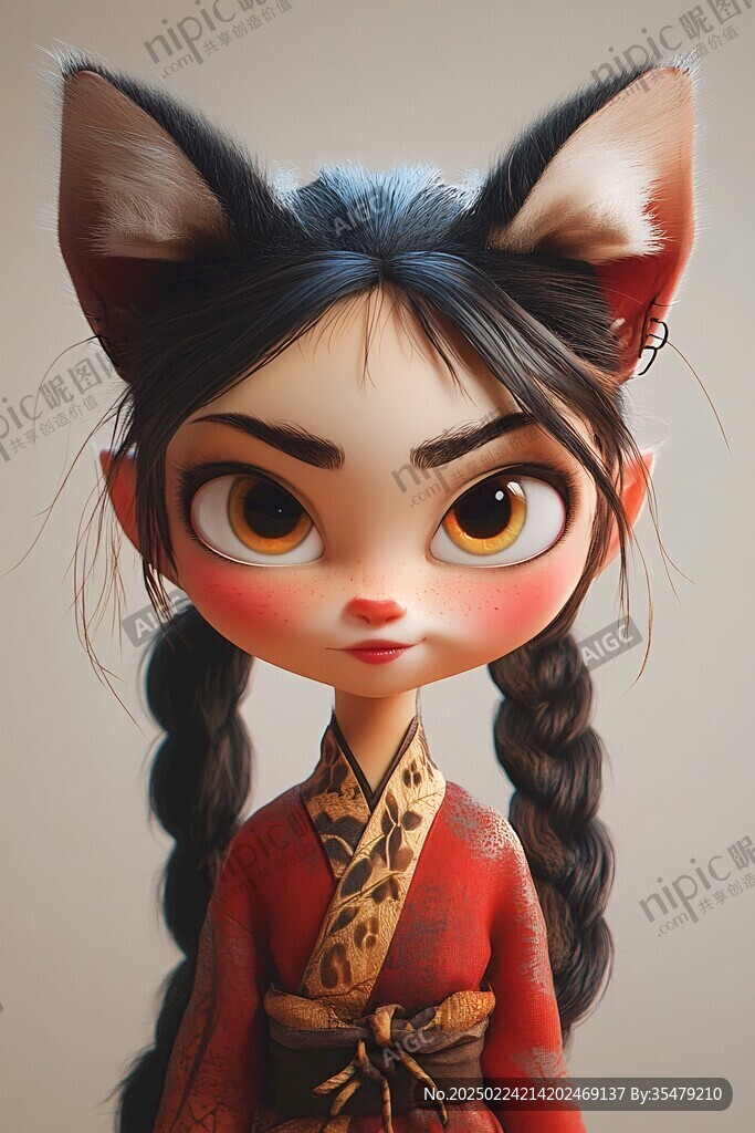 插画闪屏猫女