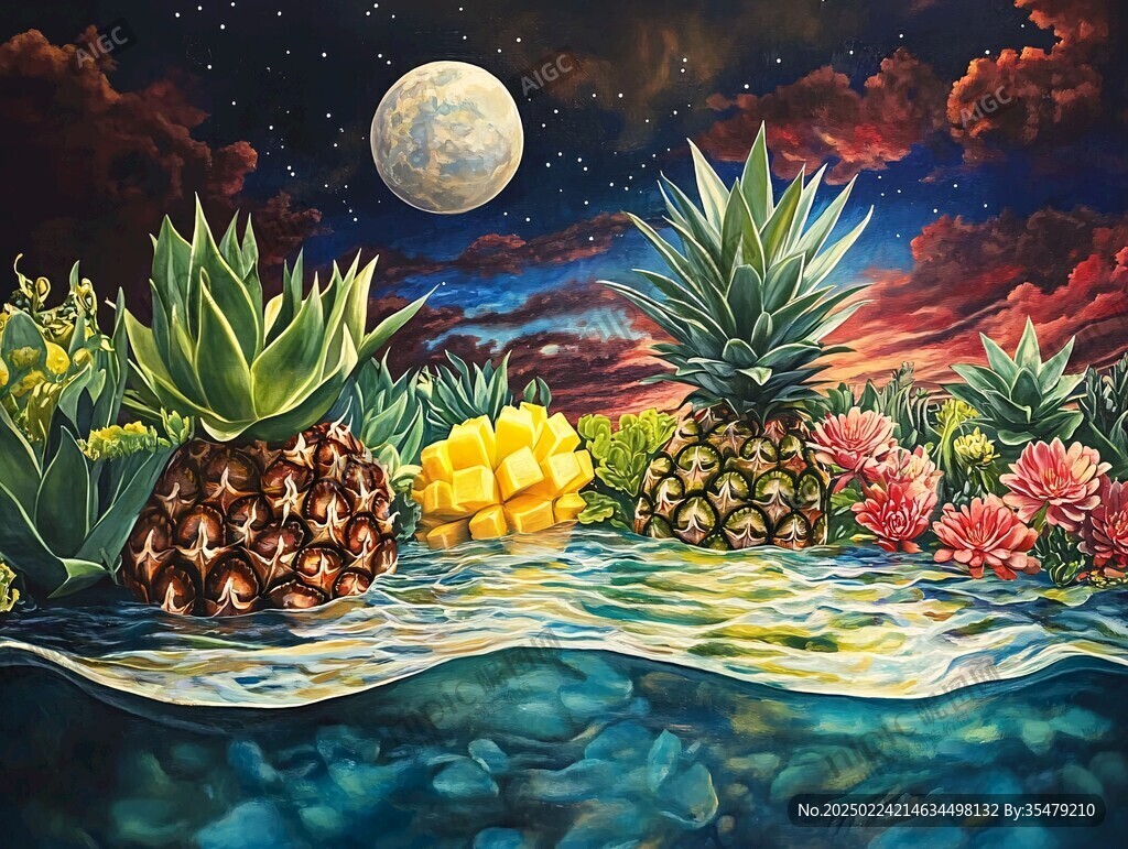 热带风景壁画
