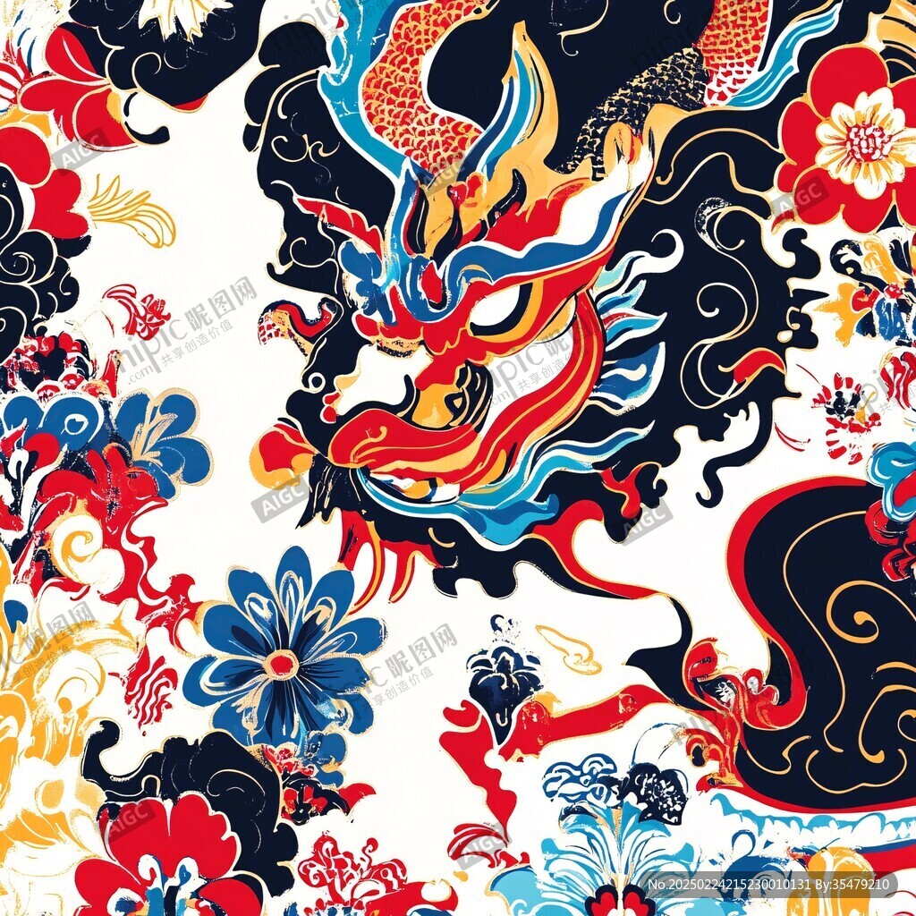 龙年文创印花图案