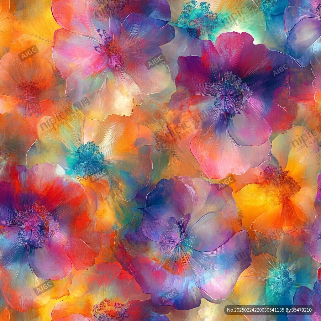 抽象花朵绚丽炫彩背景