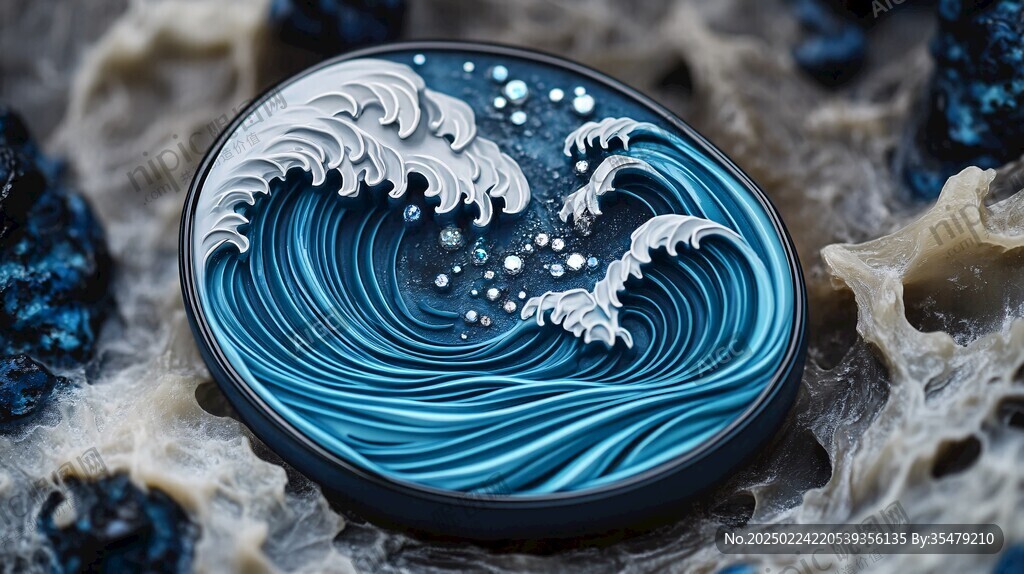 海浪泥塑