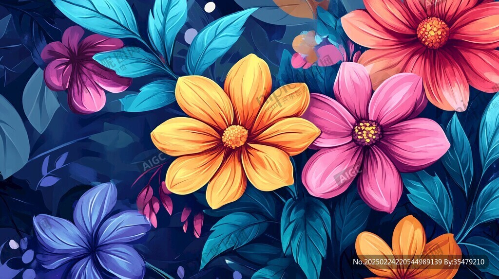 炫彩花朵壁纸