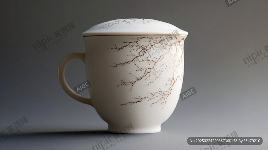 梅花雕塑茶杯