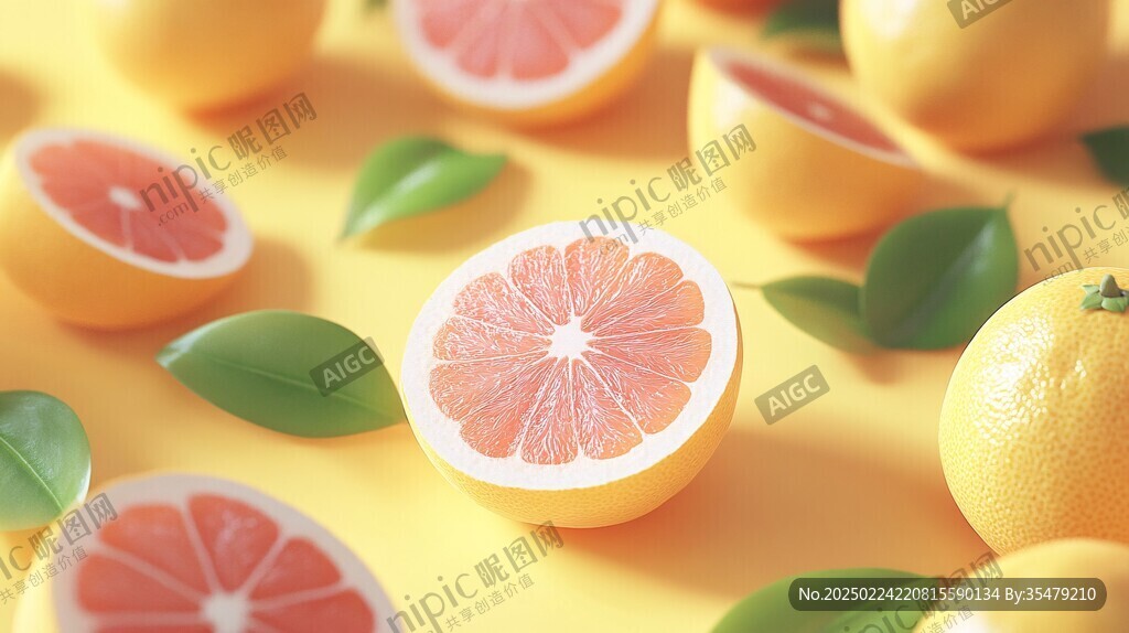 活力西柚色立体背景
