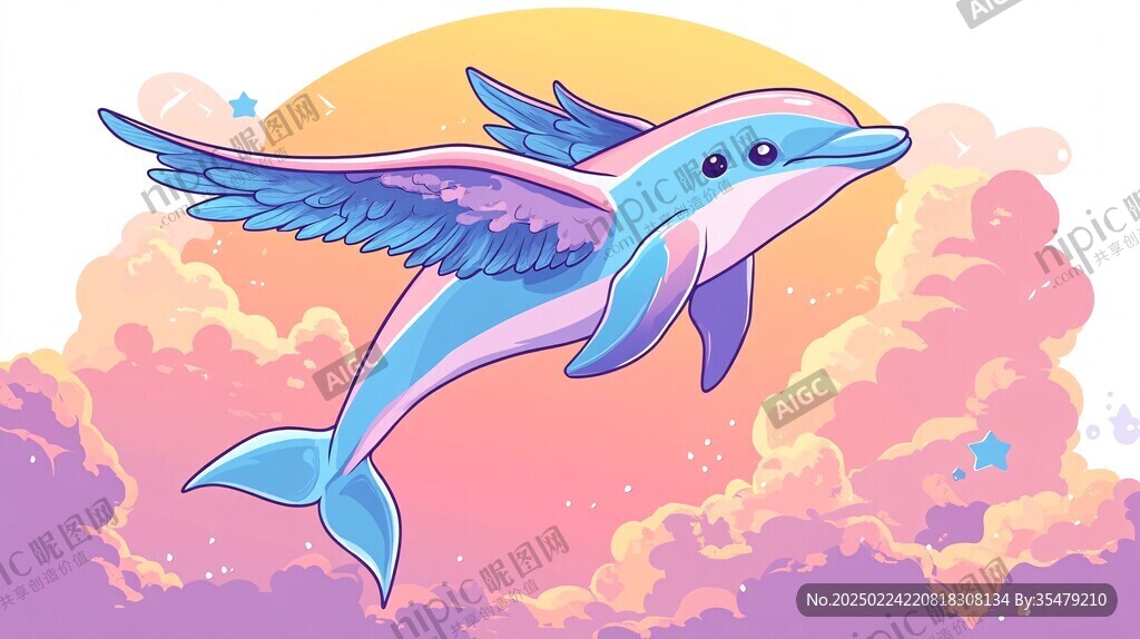 海豚插画