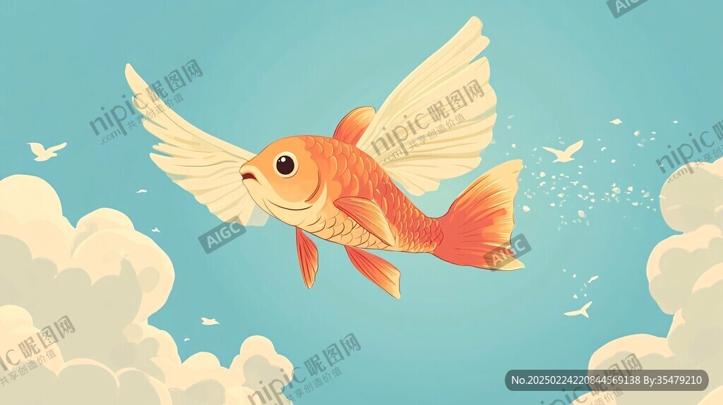 创意金鱼潮流插画