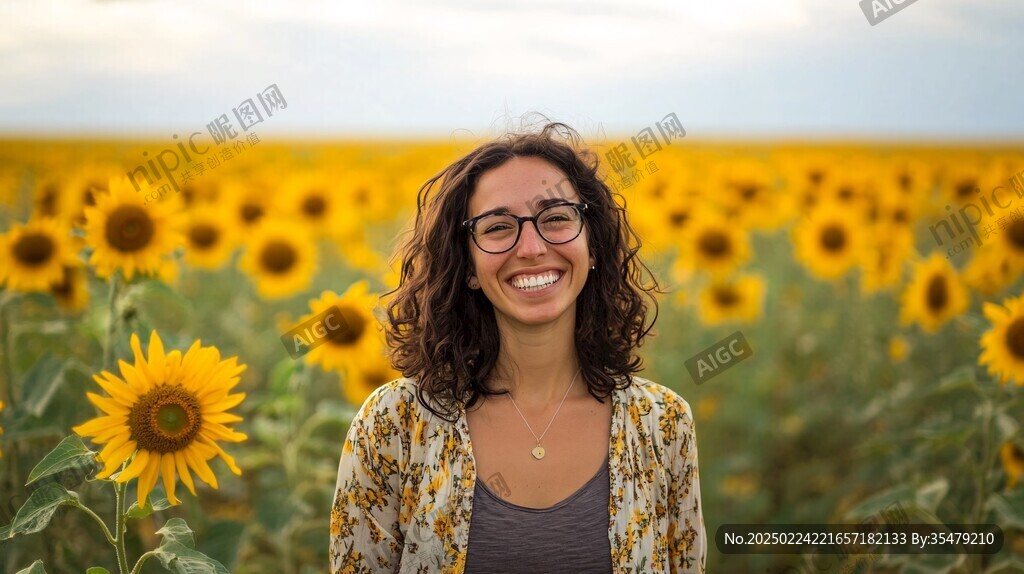 葵花地里的女人